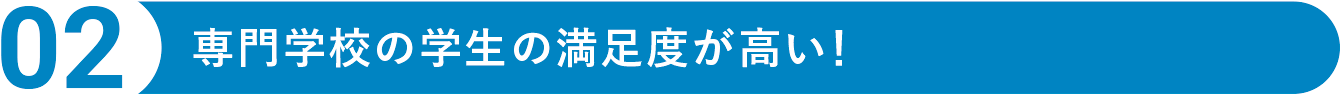 POINT02　専門学校の学生の満足度が高い！